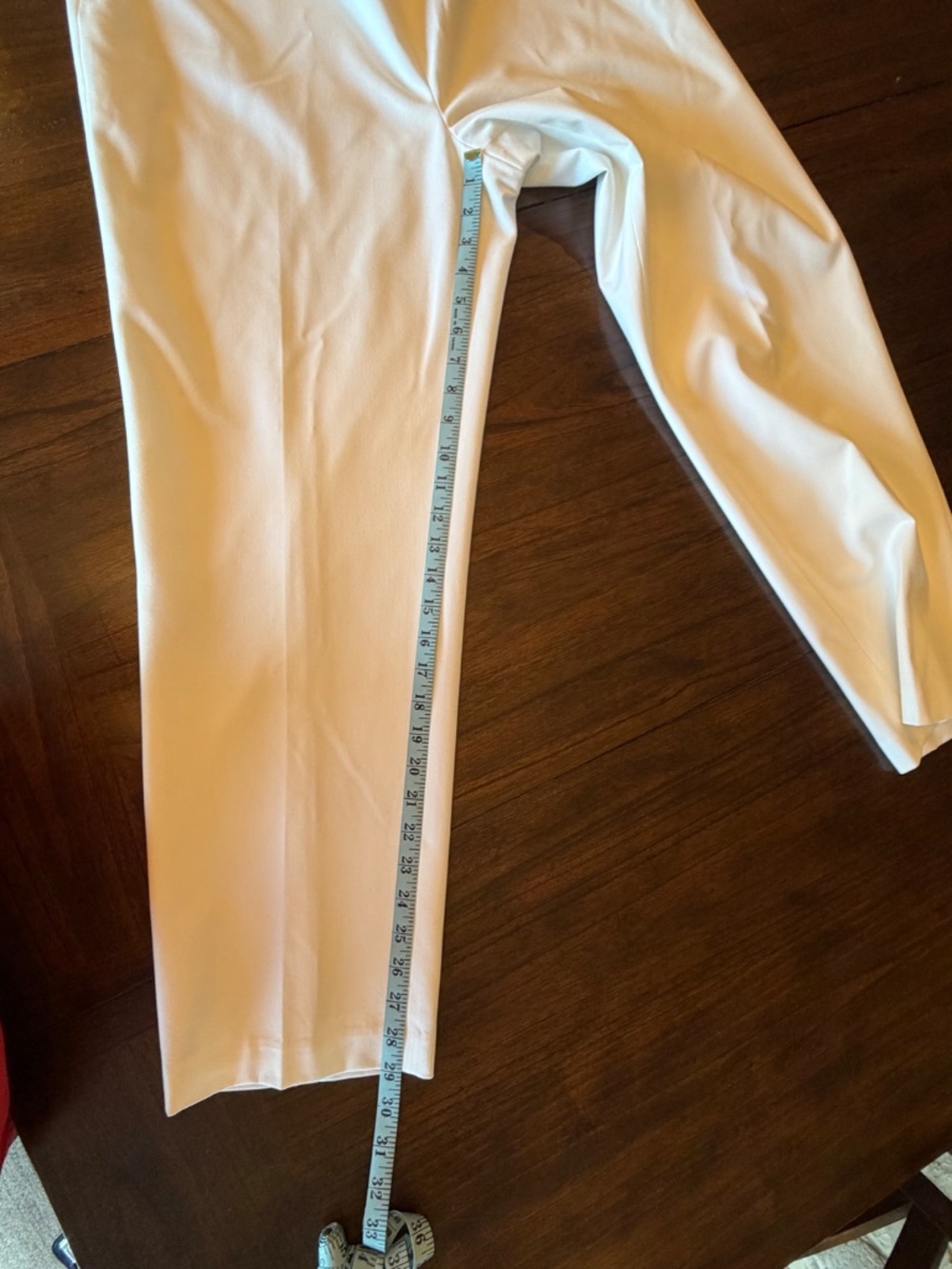 Talbots White Lined Classic Side Zip Slim Pants, Size 14 - Picture 13 of 14